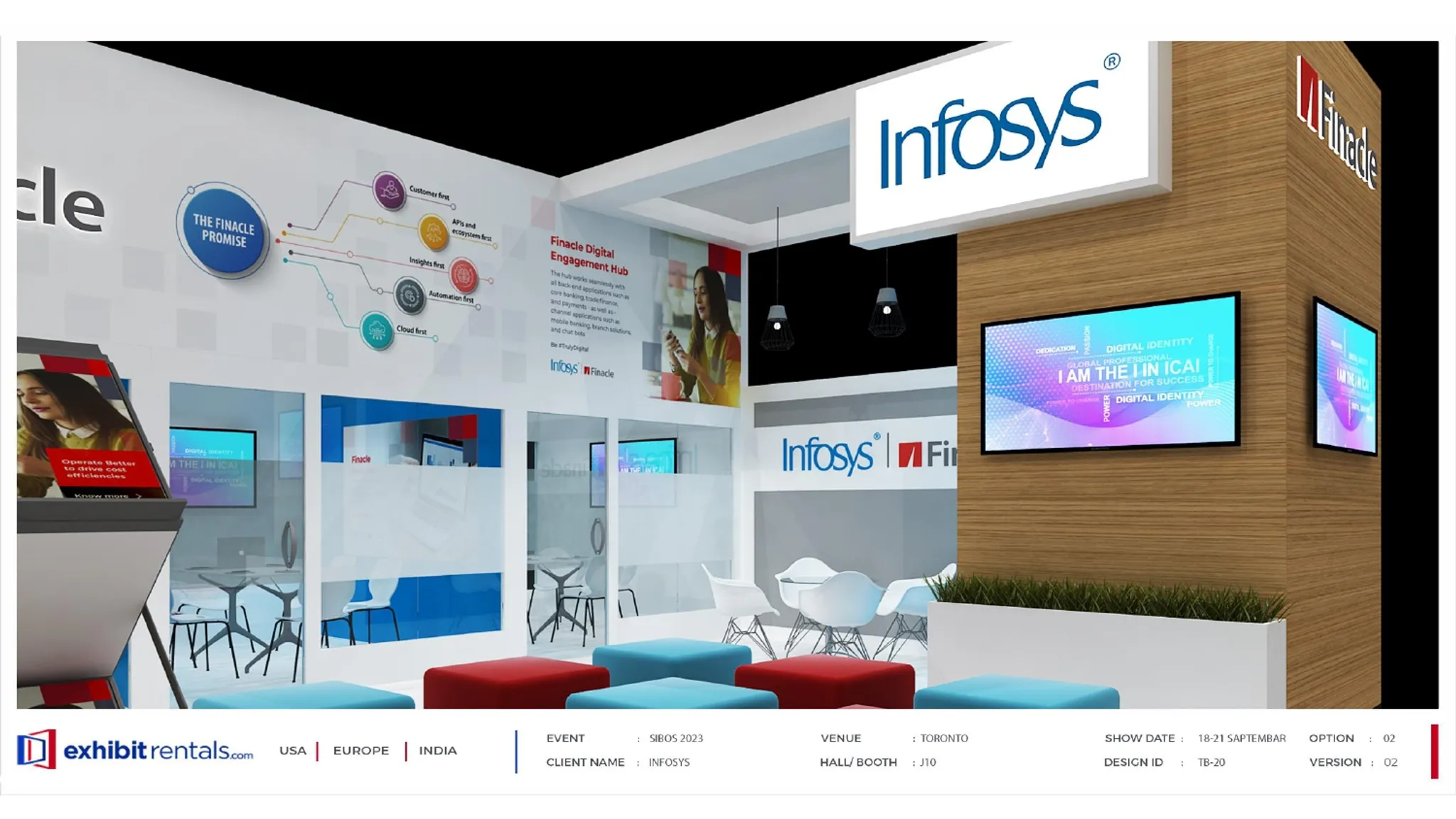 30x40 Peninsula booth design by Exhibit-Rentals